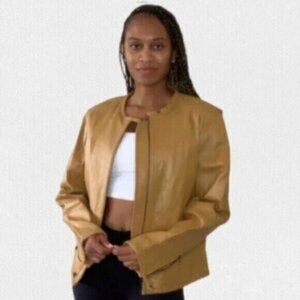 Springwell Vintage Leather Bomber Biker Jacket